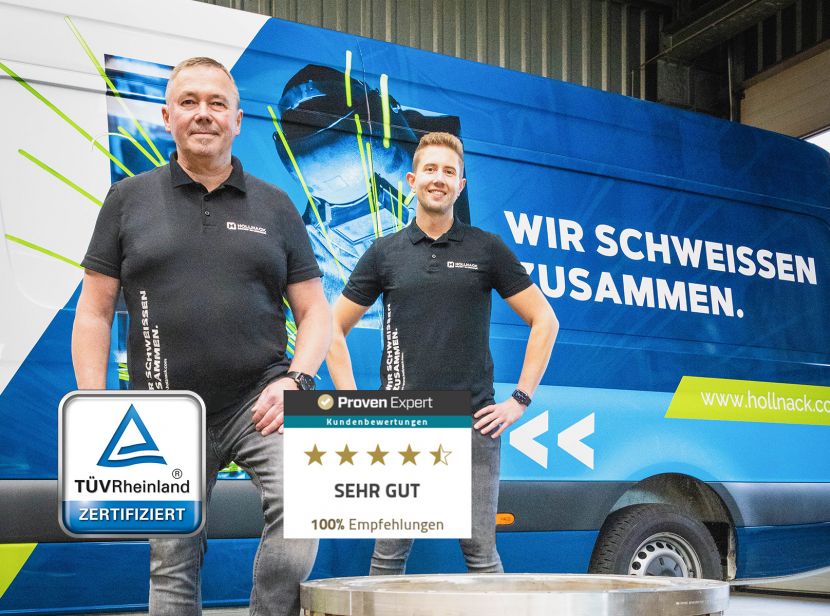Die beiden Gesellschafter der Hollnack GmbH vor Ort – Ihr Ansprechpartner für Schweißtechnik, Projekte und Beratung